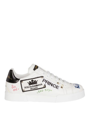 DOLCE & GABBANA: sneakers - Sneaker Portofino con stampe e patch