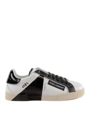 DOLCE & GABBANA: sneakers - Sneaker Portofino con banda in vernice nera