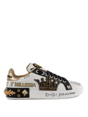 DOLCE & GABBANA: sneakers - Sneaker Portofino con patch corona
