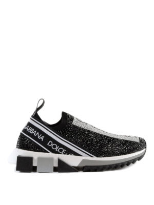 DOLCE & GABBANA: sneakers - Slip-on Sorrento con strass