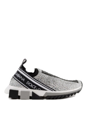 DOLCE & GABBANA: sneakers - Slip-on Sorrento con strass