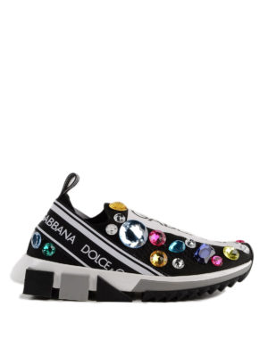 DOLCE & GABBANA: sneakers - Slip-on Sorrento con pietre colorate