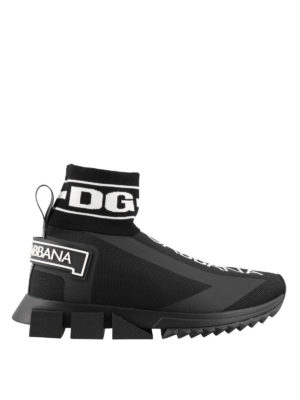 DOLCE & GABBANA: trainers - Sorrento stretch jersey high top slip-ons