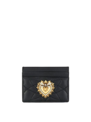 DOLCE & GABBANA: wallets & purses - Devotion matelassé leather cardholder
