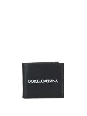 DOLCE & GABBANA: portafogli - Portafoglio in pelle con stampa logo