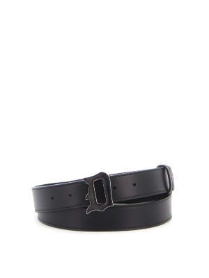 DONDUP: belts - D buckle smooth leather belt