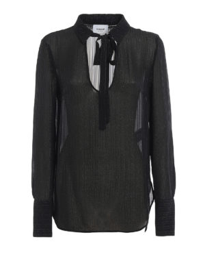 DONDUP: blouses - Pussy bow lurex blouse