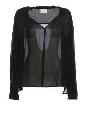 DONDUP: blouses - V neck crepe blouse