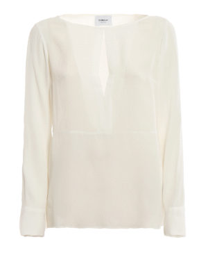 DONDUP: bluse - Blusa bianca in misto seta