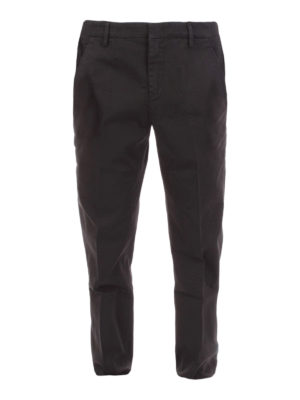 DONDUP: casual trousers - Alfredo black gabardine trousers