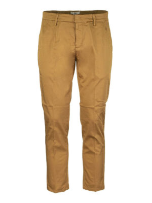DONDUP: casual trousers - Alfredo tobacco gabardine slacks