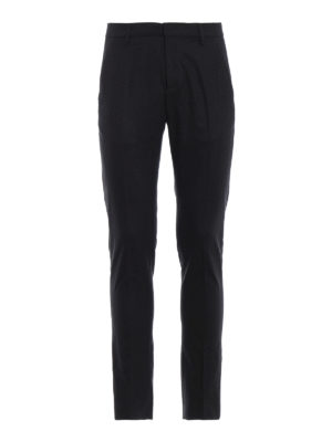 DONDUP: pantaloni casual - Pantaloni chino in lana stretch grigio scuro