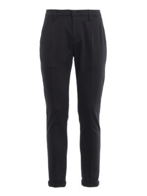DONDUP: casual trousers - Gaubert black trousers with darts