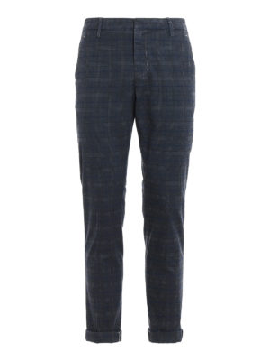 DONDUP: casual trousers - Gaubert check print trousers