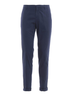 DONDUP: pantaloni casual - Pantaloni Gaubert in misto cotone blu scuro
