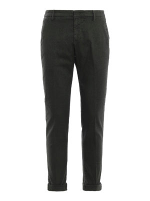 DONDUP: pantaloni casual - Pantaloni Gaubert in misto cotone verde scuro