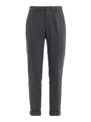 DONDUP: pantaloni casual - Pantaloni Gaubert grigio scuro spigati