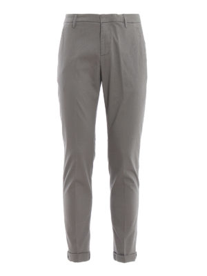 DONDUP: pantaloni casual - Pantaloni chino Gaubert in misto cotone grigi