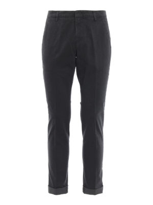 DONDUP: pantaloni casual - Pantaloni Gaubert cotone grigio micro motivo