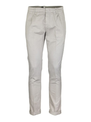 DONDUP: casual trousers - Gaubert grey stretch cotton and linen pants