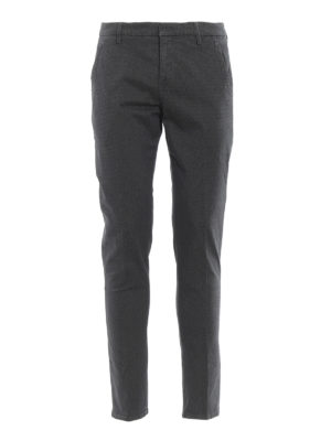 DONDUP: casual trousers - Gaubert jacquard cotton chinos