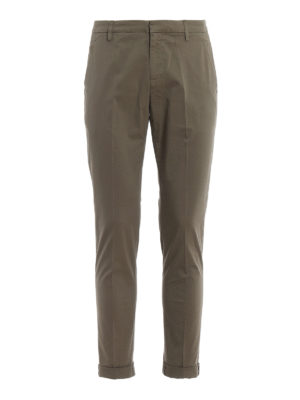 DONDUP: pantaloni casual - Pantaloni chino Gaubert verde oliva