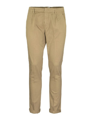 DONDUP: casual trousers - Gaubert stretch cotton and linen pants