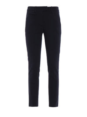 DONDUP: pantaloni casual - Pantaloni Perfect in jersey blu