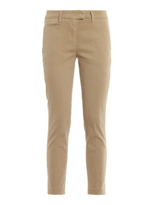 DONDUP: casual trousers - Perfect cotton satin trousers