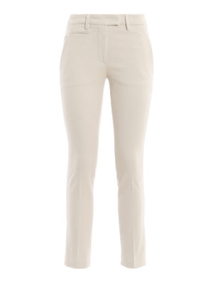 DONDUP: pantaloni casual - Pantaloni Perfect in drill di cotone avorio