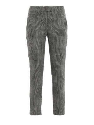 DONDUP: casual trousers - Perfect Prince of Wales wool blend trousers