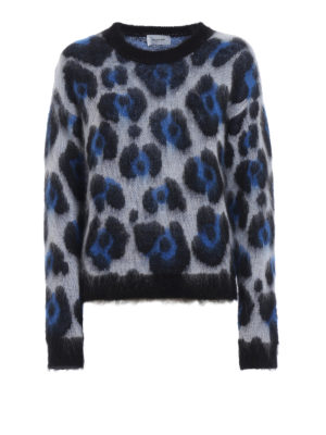 DONDUP: maglia collo rotondo - Maglione in misto mohair jacquard animalier