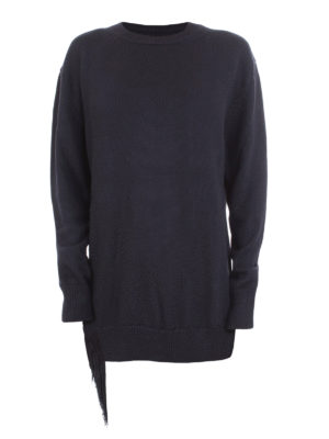 DONDUP: crew necks - Fringed vent sweater
