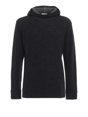 DONDUP: maglia collo rotondo - Pullover modello felpa in lana merino grigia