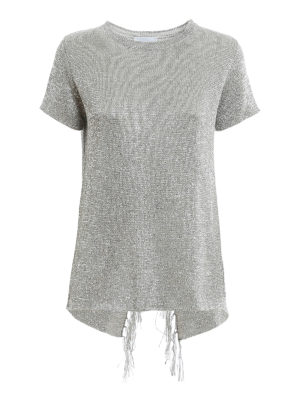 DONDUP: crew necks - Lurex detail fringed jumper