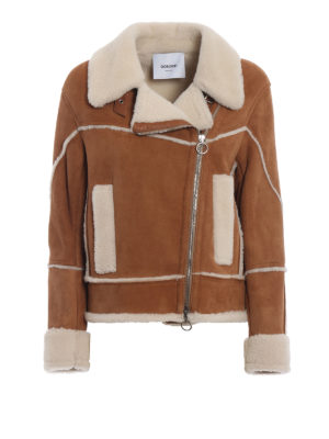 DONDUP: Pellicce e montoni - Giacca corta in montone con zip asimmetrica