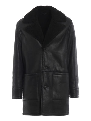 DONDUP: Fur & Shearling Coats - Black shearling coat