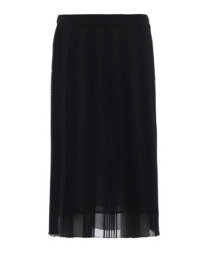 DONDUP: gonne al ginocchio  e longuette - Gonna in georgette plissé nera