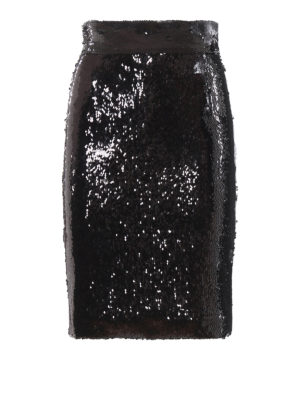 DONDUP: gonne al ginocchio  e longuette - Gonna a tubo nera in paillettes