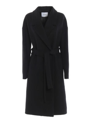 DONDUP: cappotti lunghi - Cappotto in panno con cintura