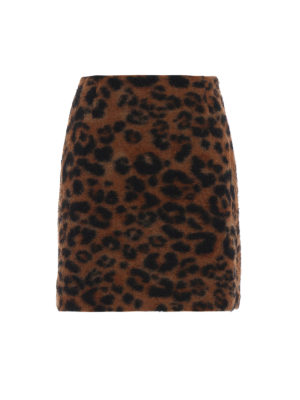 DONDUP: minigonne - Minigonna a trapezio in misto lana animalier