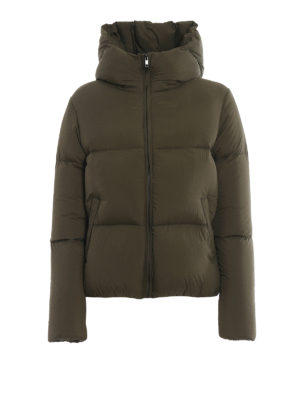 DONDUP: padded jackets - Matte army green puffer jacket