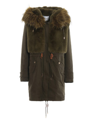DONDUP: parkas - Techno cotton and eco fur parka