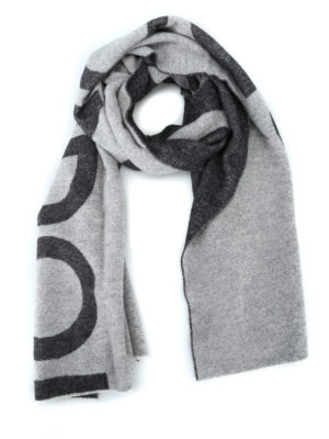 DONDUP: sciarpe e foulard - Maxi sciarpa logo in misto lana bicolore