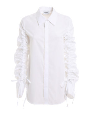 DONDUP: camicie - Camicia bianca con maniche arricciate