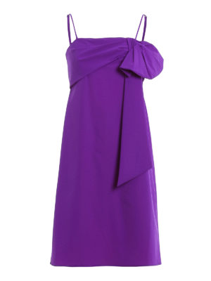 DONDUP: short dresses - Bow detail purple mini dress
