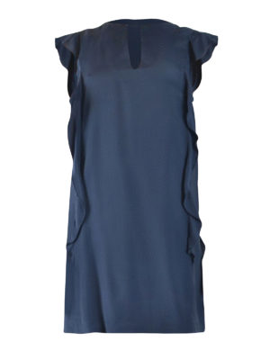 DONDUP: short dresses - Silk blend flounced dress