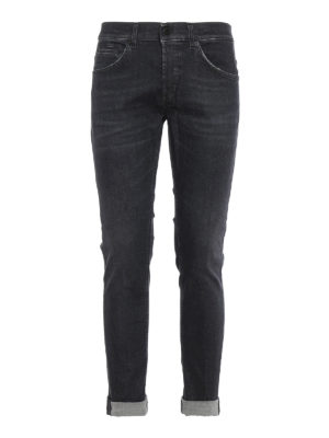 DONDUP: skinny jeans - George dark grey faded skinny jeans