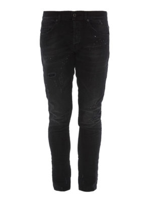 DONDUP: jeans skinny - Jeans George con strappi e abrasioni