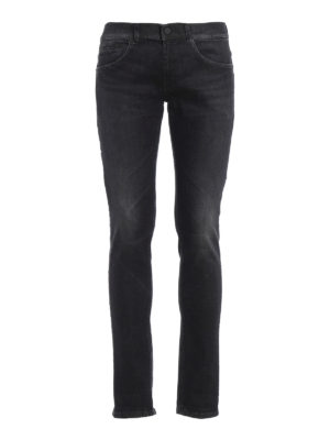 DONDUP: jeans skinny - Jeans neri slavati George eco-sostenibili
